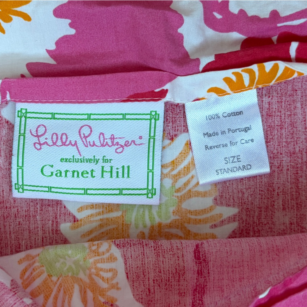 Lilly Pulitzer Garnet Hill Scarlet Begonias Tropical Floral Duvet Set Full/Queen - Picture 15 of 15